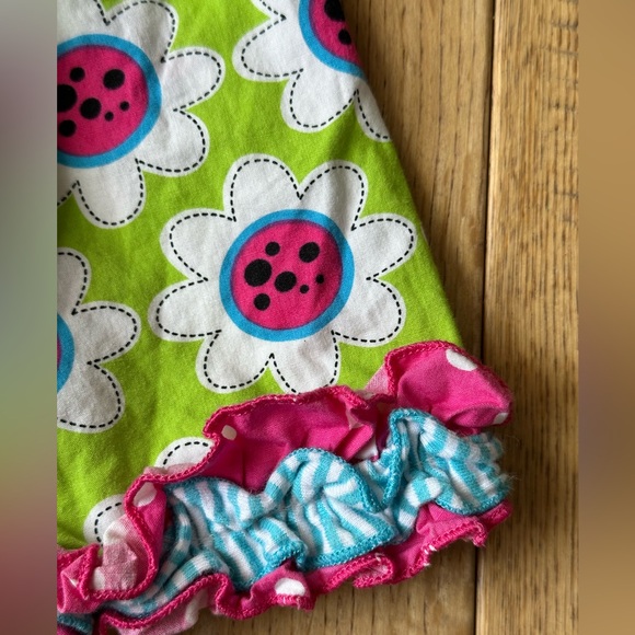 Rare Editions Polka Dots and Floral Ruffle Hem Top size 4T - Picture 5 of 7